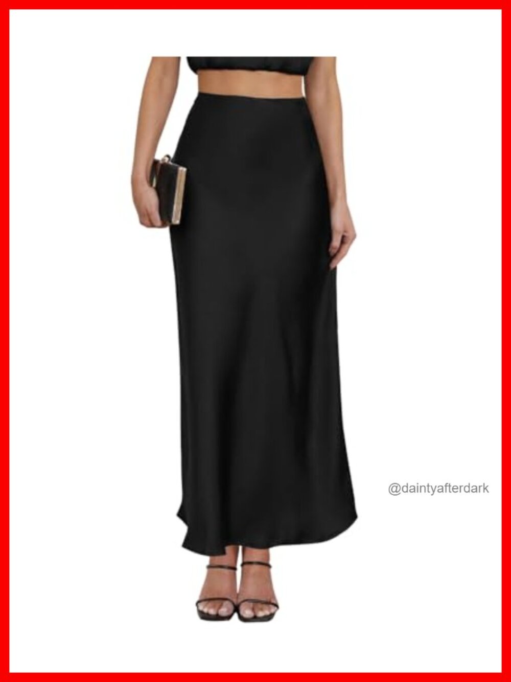 Womens Satin Maxi Skirt High Waist A-Line Leopard Print Elastic